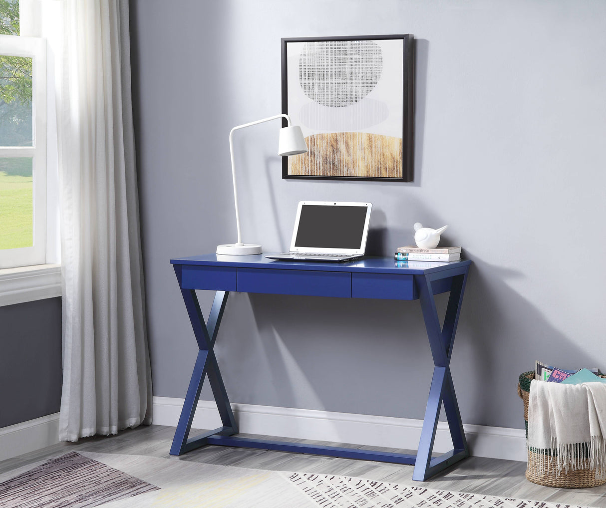 Nalo Twilight Blue Finish Console Table