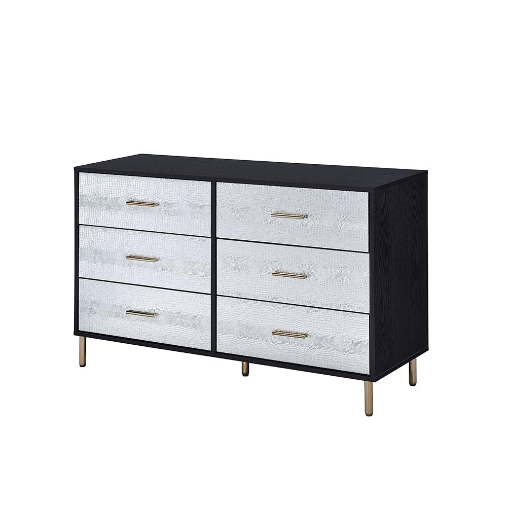 Myles Black, Silver & Gold Finish Dresser
