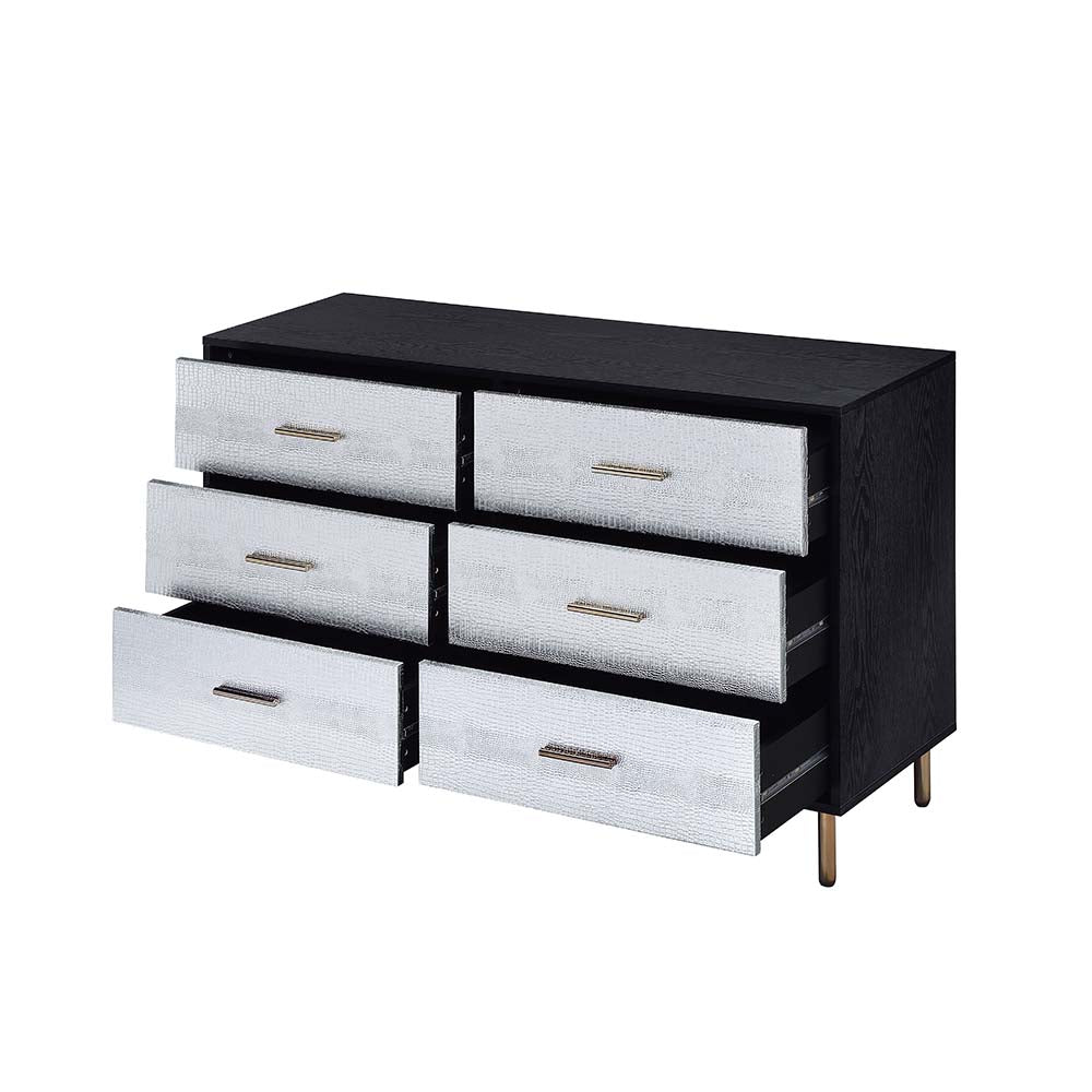 Myles Black, Silver & Gold Finish Dresser
