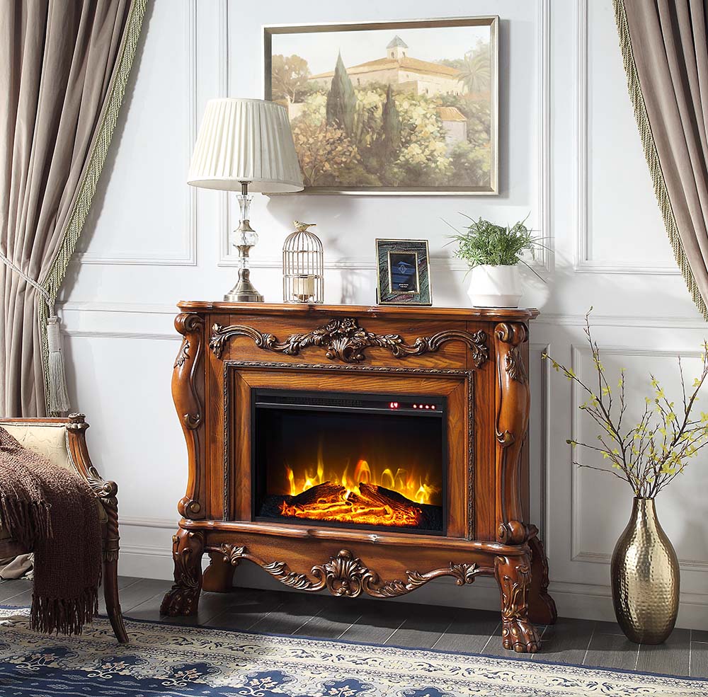 Dresden Cherry Oak Finish Fireplace