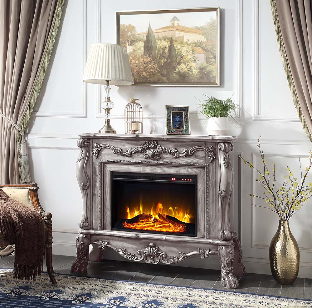Dresden Vintage Bone White Finish Fireplace