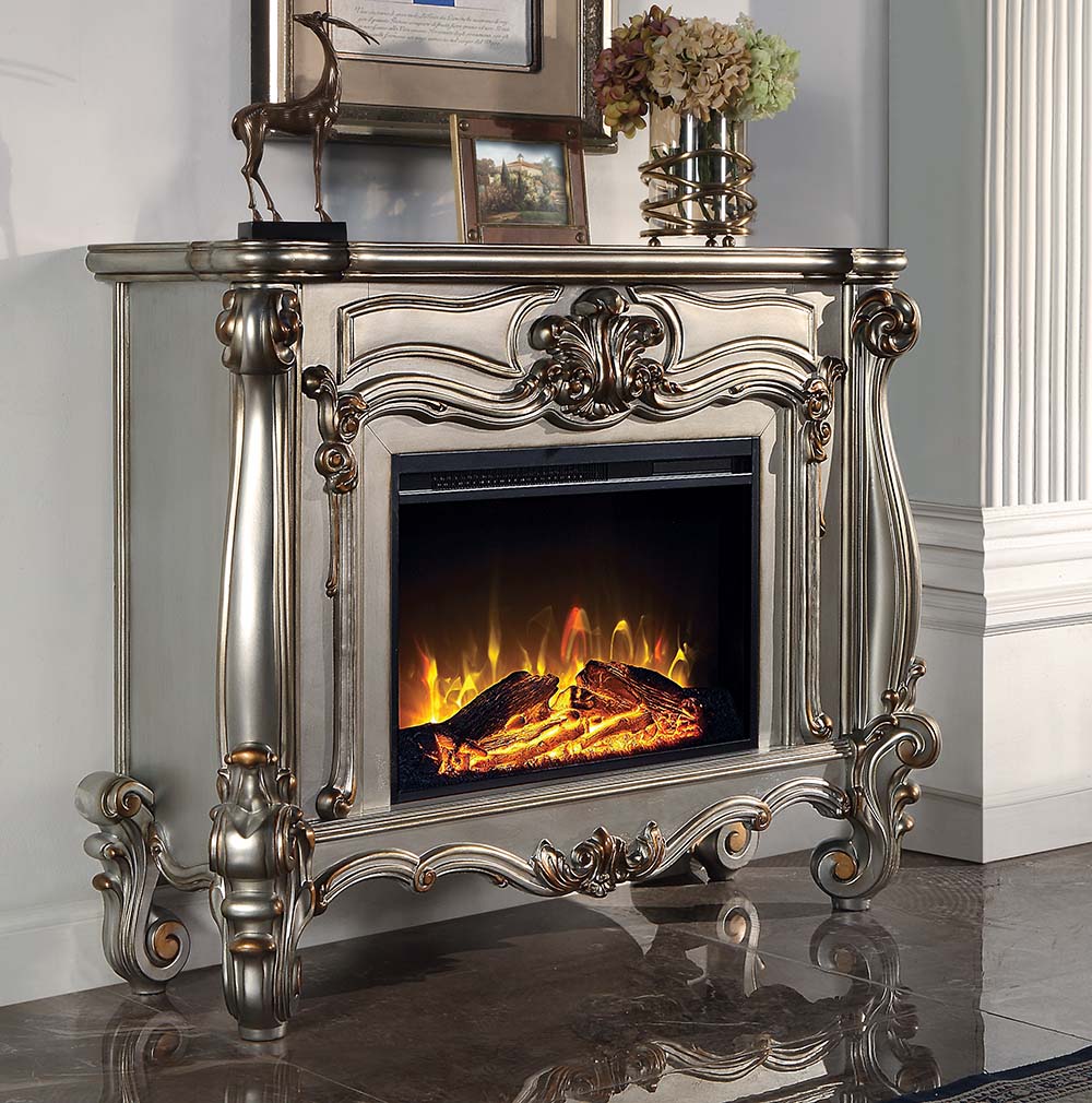 Versailles Antique Platinum Finish Fireplace