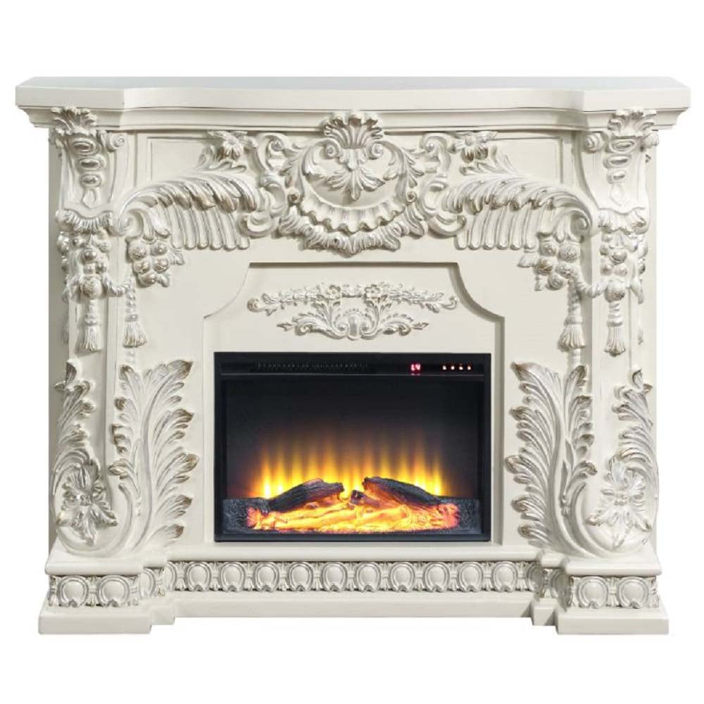 Zabrina Antique White Finish Fireplace