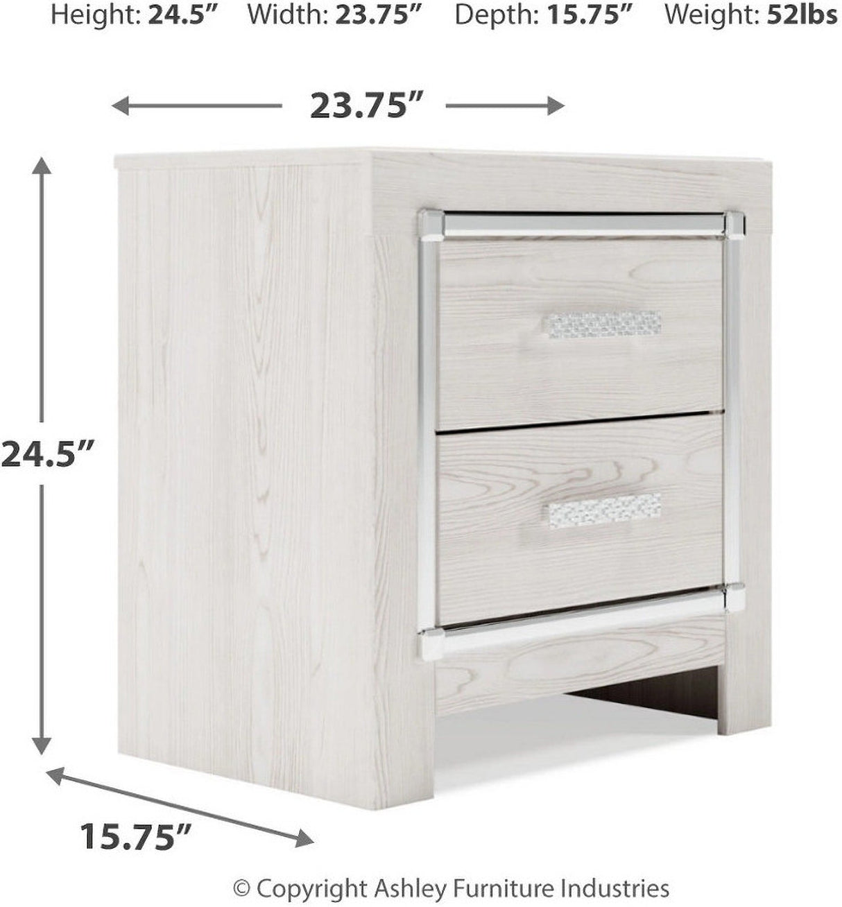 Altyra Panel Bookcase Bedroom Set In White