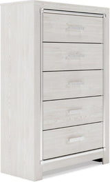 Altyra Panel Bookcase Bedroom Set In White