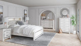 Altyra White Panel Bookcase Bedroom Set