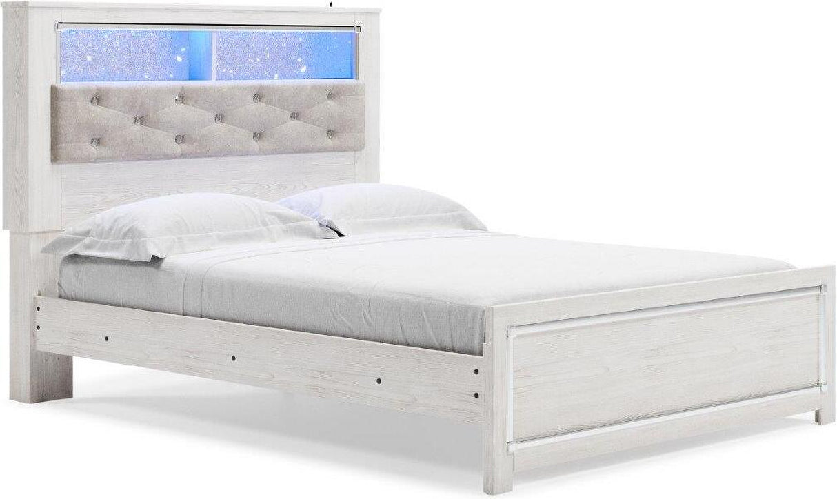 Altyra White Panel Bookcase Bedroom Set