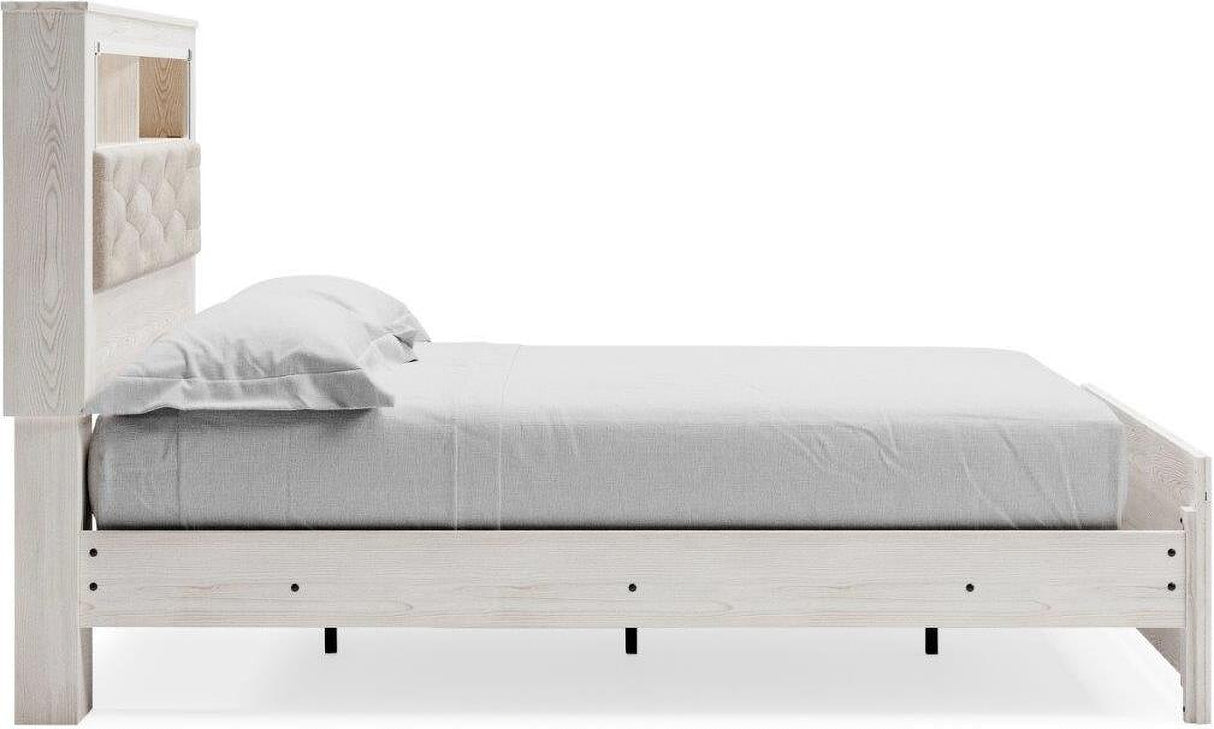 Altyra White Panel Bookcase Bedroom Set