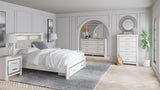 Altyra White Panel Bookcase Storage Bedroom Set