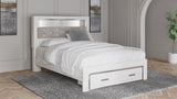 Altyra White Panel Bookcase Storage Bedroom Set