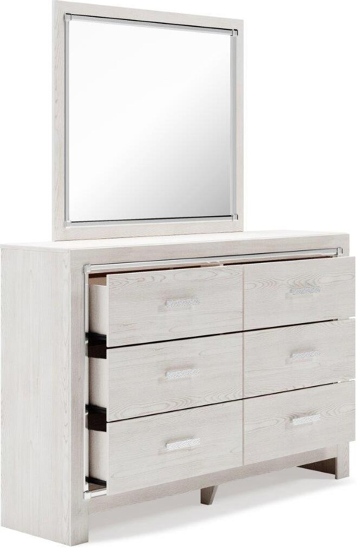 Altyra White Panel Bookcase Storage Bedroom Set