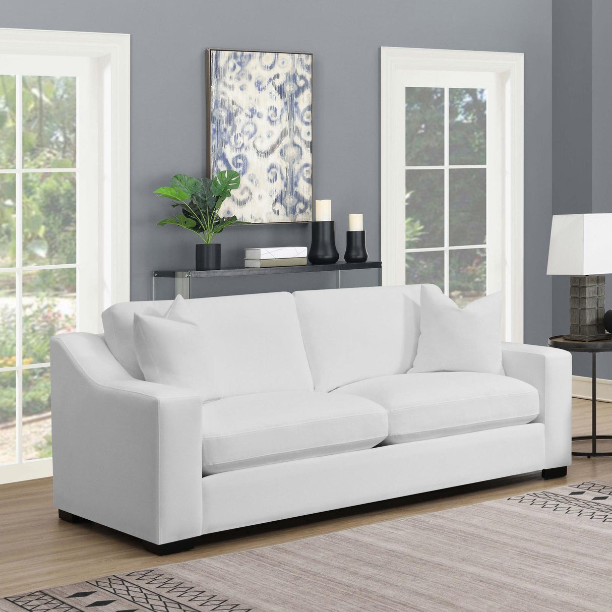 Ashlyn White Upholstered Living Room Set