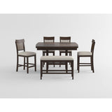 Balin Dark Brown Counter Height Chair, Double X Back