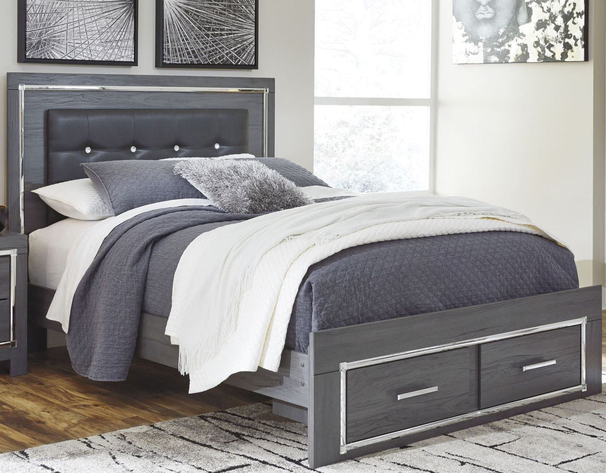 Lodanna Gray Youth Upholstered Panel Storage Bedroom Set
