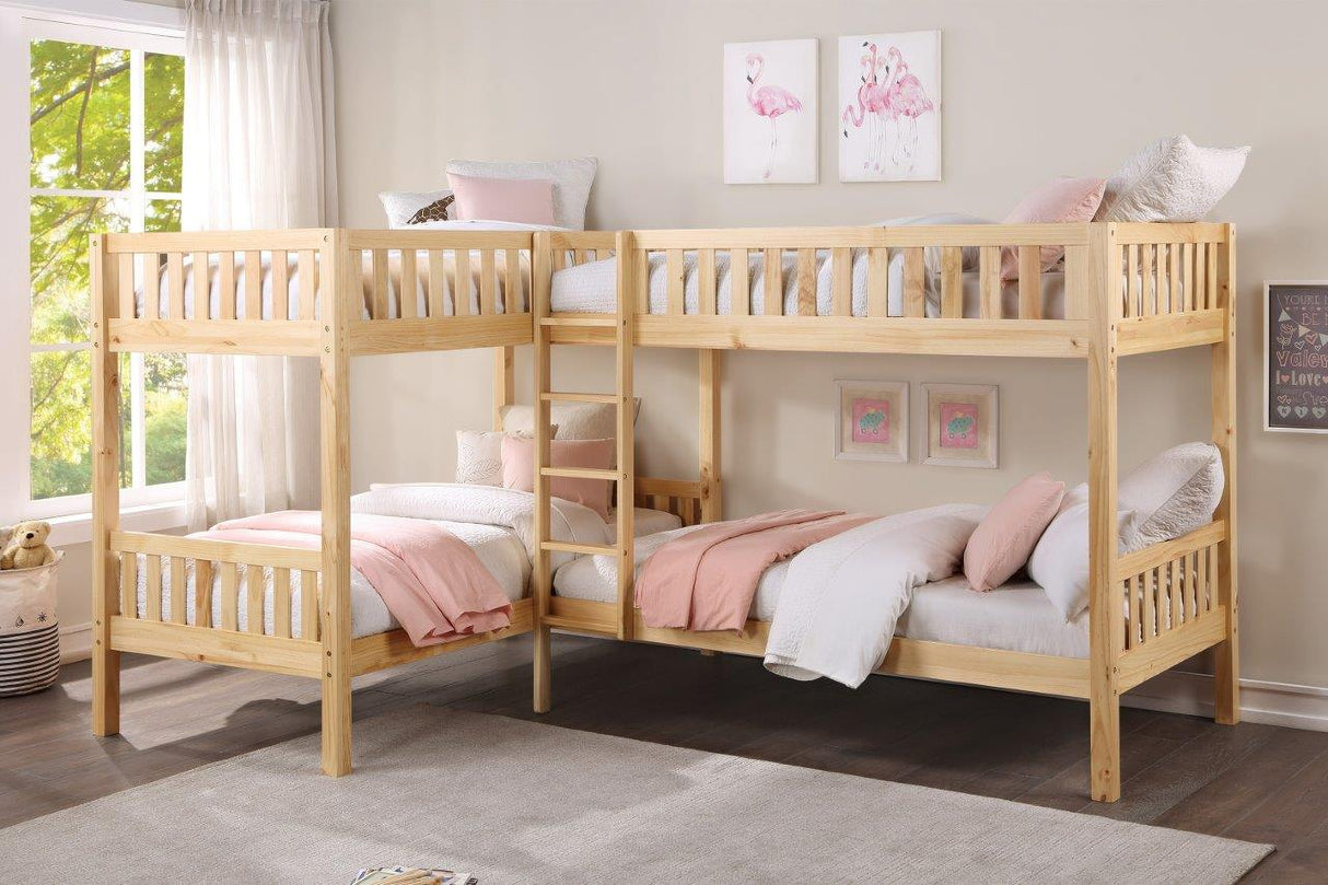 Bartly Natural Pine Youth L Corner Bunk Bedroom Set