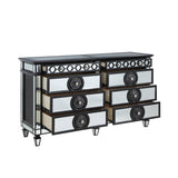 Varian Mirrored, Black & Sliver Finish Ii Dresser