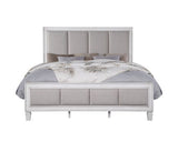 Katia Light Gray Linen, Rustic Gray & Weathered White Finish Queen Bed