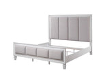 Katia Light Gray Linen, Rustic Gray & Weathered White Finish Queen Bed
