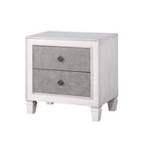 Katia Rustic Gray & Weathered White Finish Nightstand