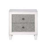 Katia Rustic Gray & Weathered White Finish Nightstand