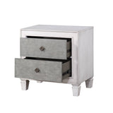 Katia Rustic Gray & Weathered White Finish Nightstand