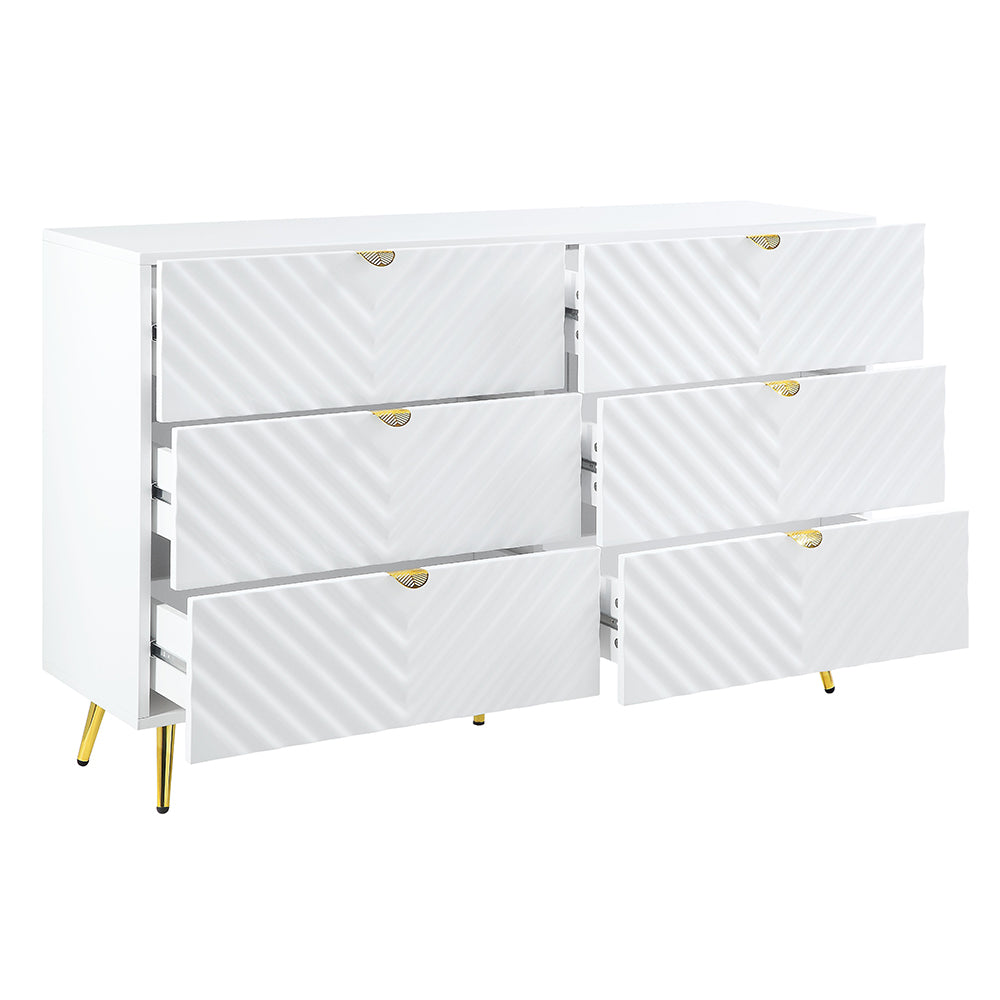 Gaines White High Gloss Finish Dresser