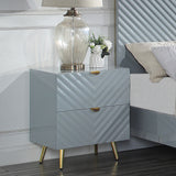 Gaines Gray High Gloss Finish Nightstand