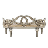 Danae Champagne Synthetic Leather & Gold Finish Bench