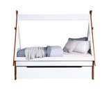 Loreen Oak & White Finish Twin Bed