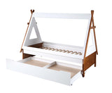 Loreen Oak & White Finish Twin Bed