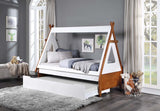 Loreen Oak & White Finish Twin Bed