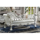 Dresden Synthetic Leather & Bone White Finish Bench