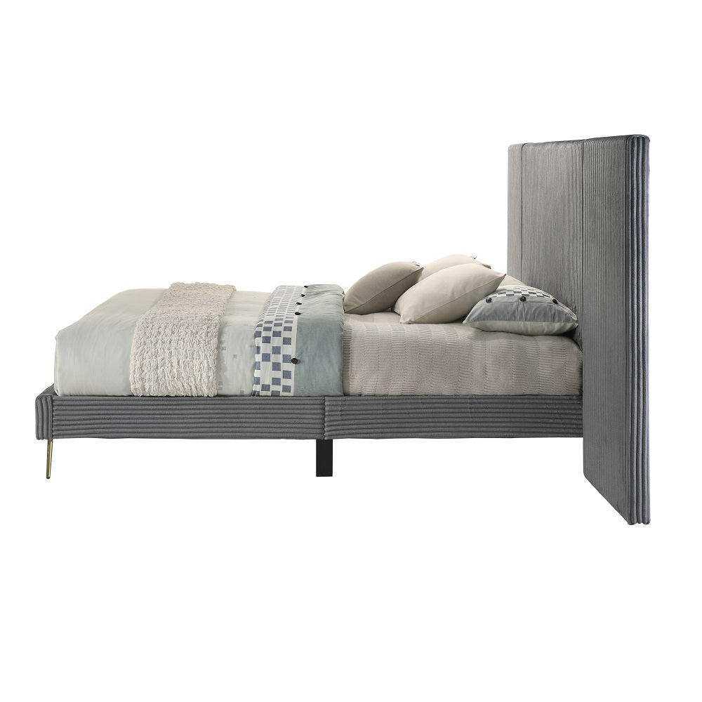 Muilee Gray Fabric Eastern King Bed