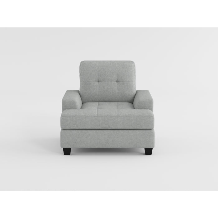 Dunstan Exposed Feet With Faux Wood Black Chair