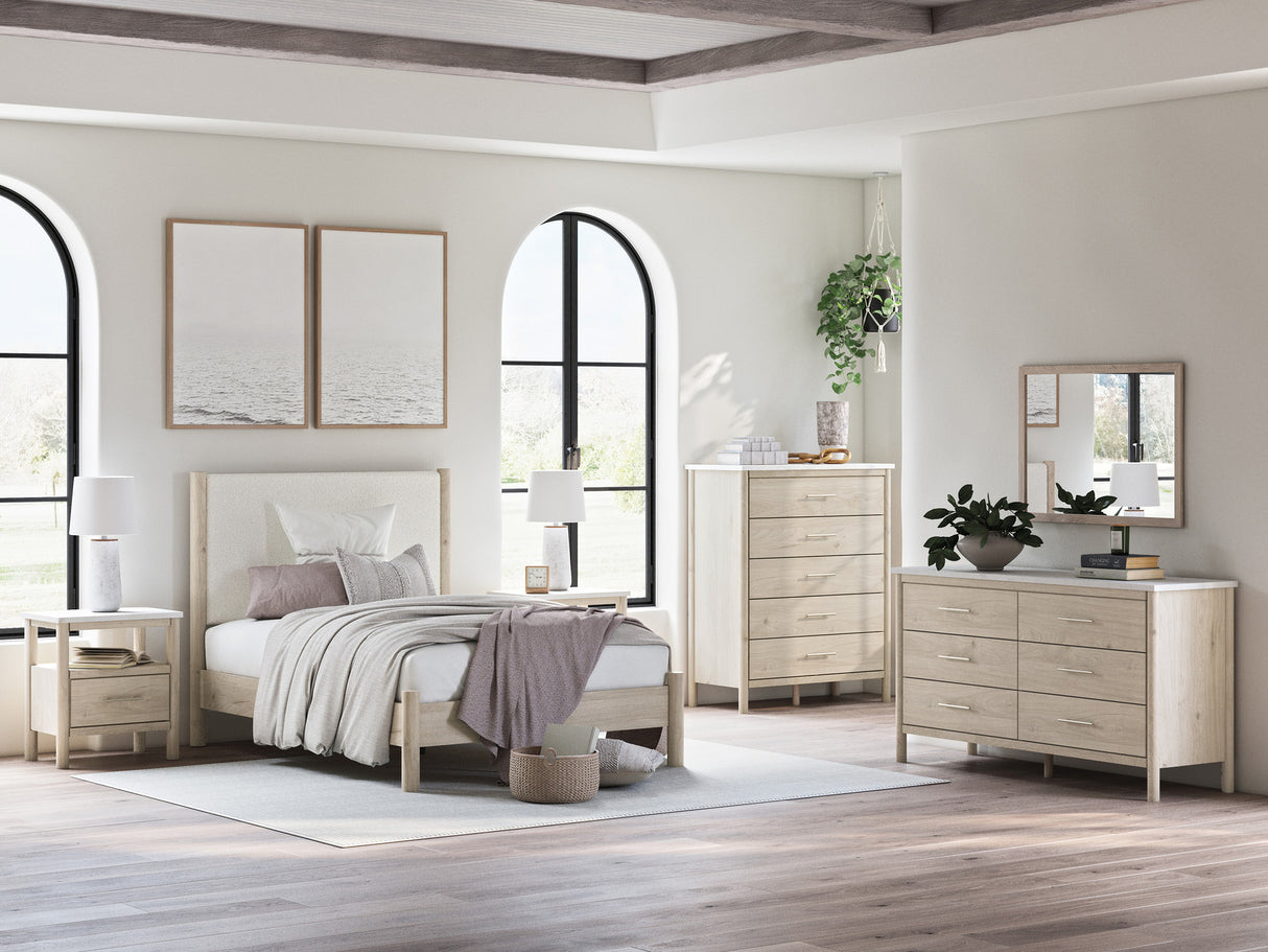 Cadmori Youth Upholstered Panel Bedroom Set In Two-tone