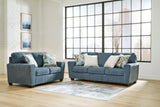 Cashton Living Room Set In Blue