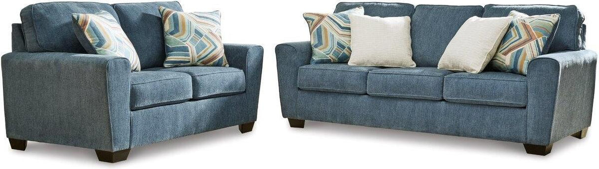 Cashton Living Room Set In Blue