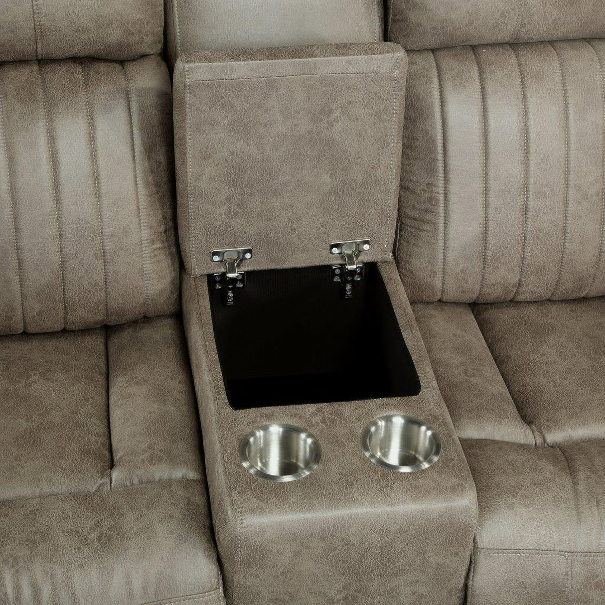 Centeroak Sandy Brown Double Reclining Living Room Set