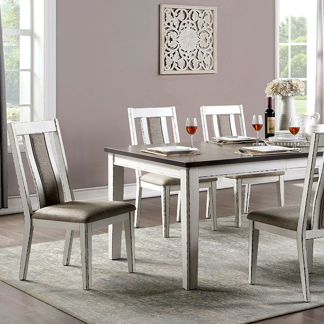 Halsey Weathered White/Dark Walnut Dining Table