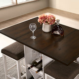 Bingham Antique White/Dark Brown Counter Ht. Table