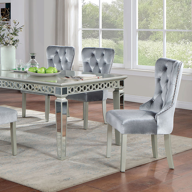 Adalia Silver/Dark Gray Dining Table