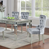 Adalia Silver/Dark Gray Dining Table