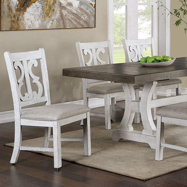 Auletta Distressed White/Gray Dining Table