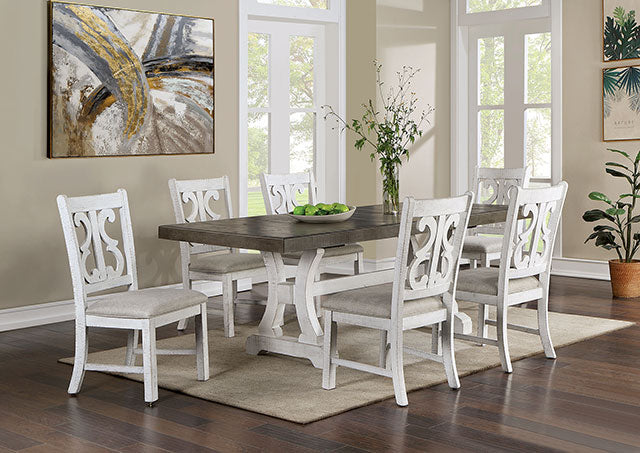 Auletta Distressed White/Gray Dining Table