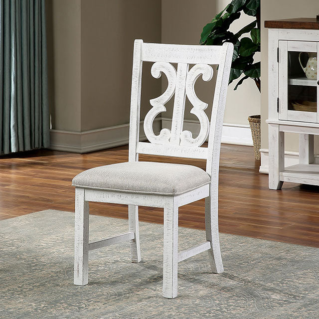 Auletta Distressed White/Gray Dining Chair