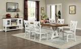 Auletta Distressed White/Distressed Dark Oak Dining Table