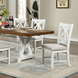 Auletta Distressed White/Distressed Dark Oak Dining Table