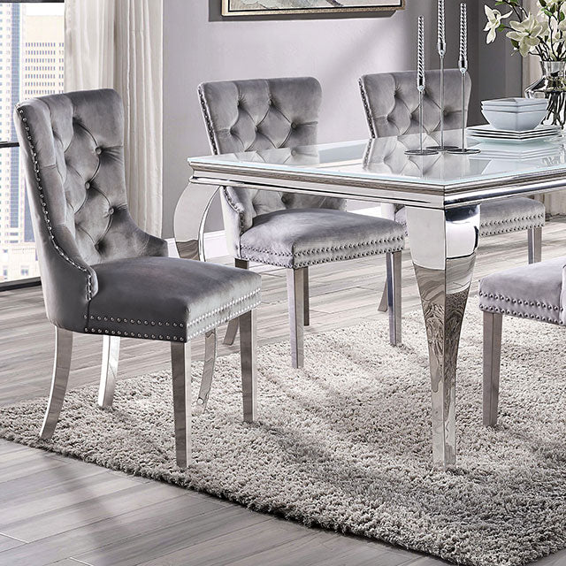 Neuveville White/Chrome Dining Table