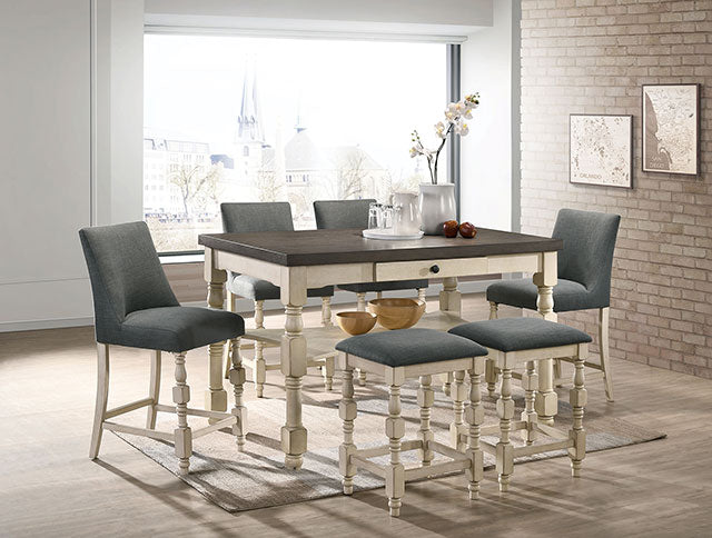 Plymouth Ivory/Dark Gray Dining Table