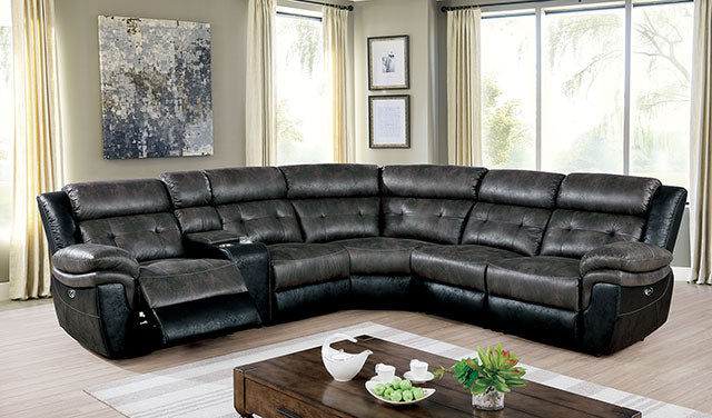 Brooklane Gray/Black Sectional
